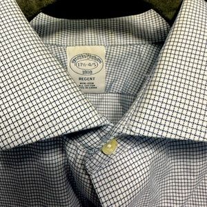 Brooks brothers blue checked dress shirt. 17.5 34/35